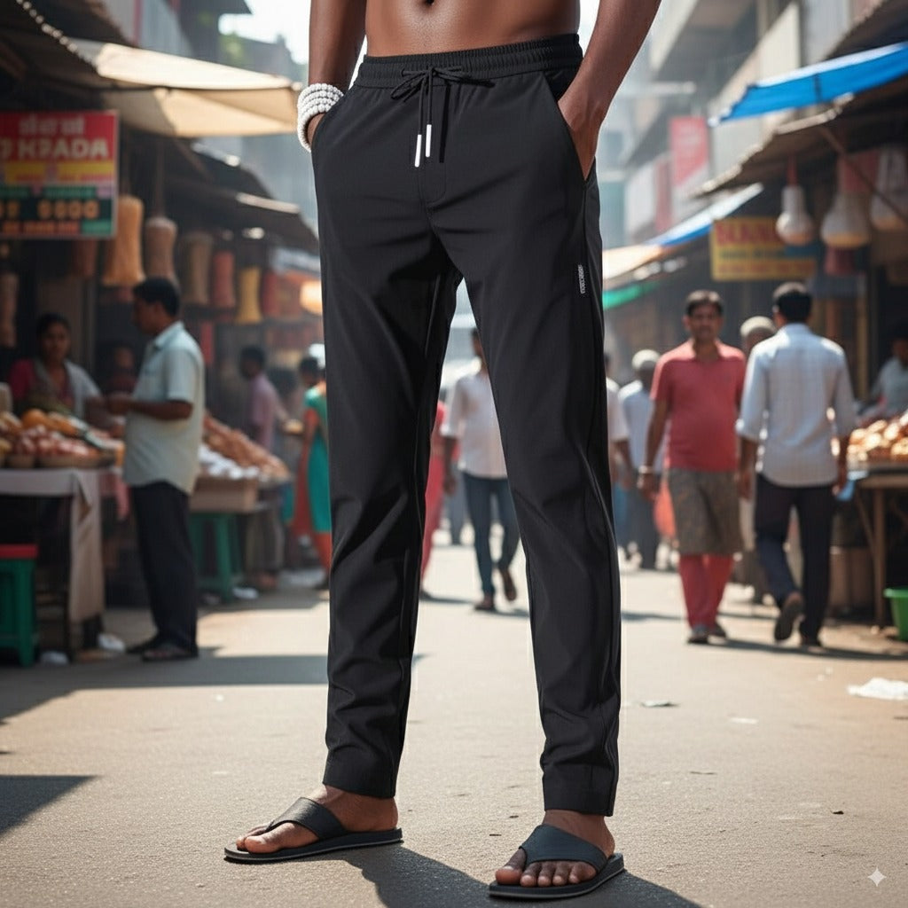 FlexiFit™ Men’s Solid Lycra Track Pants (Pack of 2)