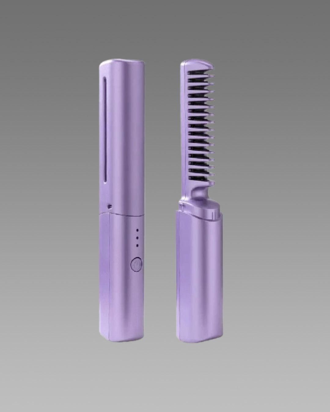 Meneflix Cordless Rechargeable Mini Hair Straightener – Hot Comb for On-the-Go Styling