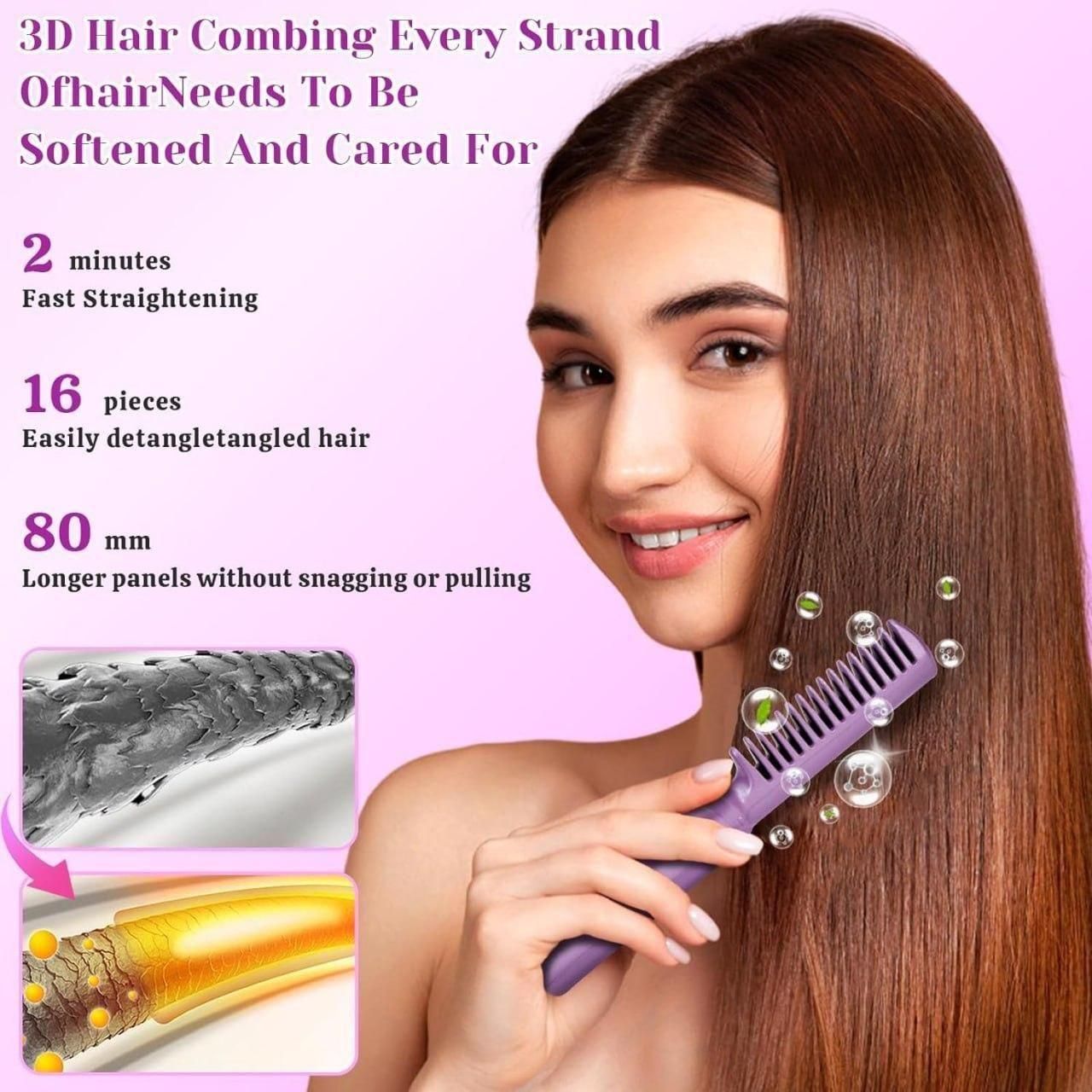 Meneflix Cordless Rechargeable Mini Hair Straightener – Hot Comb for On-the-Go Styling