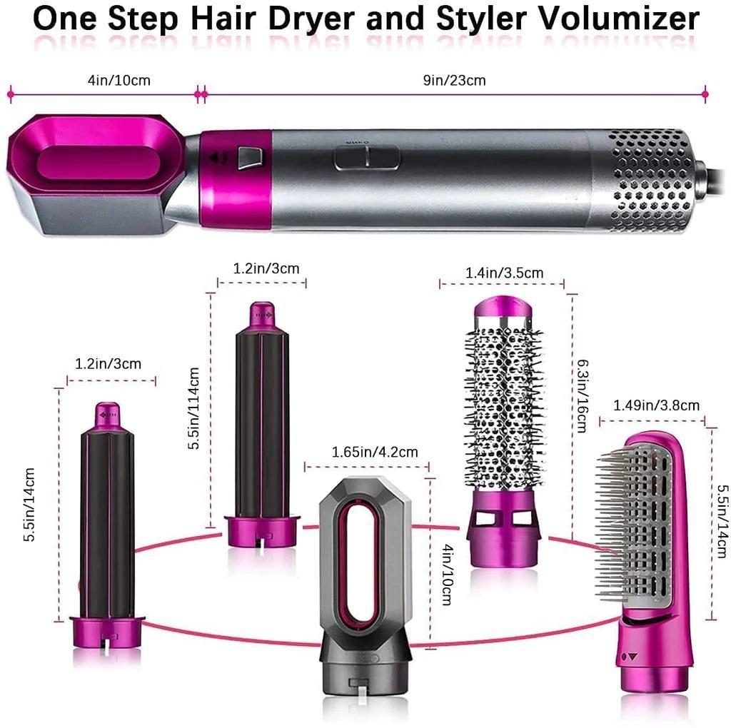 5-in-1 Multifunctional Hair Dryer &amp; Styling Tool – Detachable Hot Air Comb with Negative Ion Technology